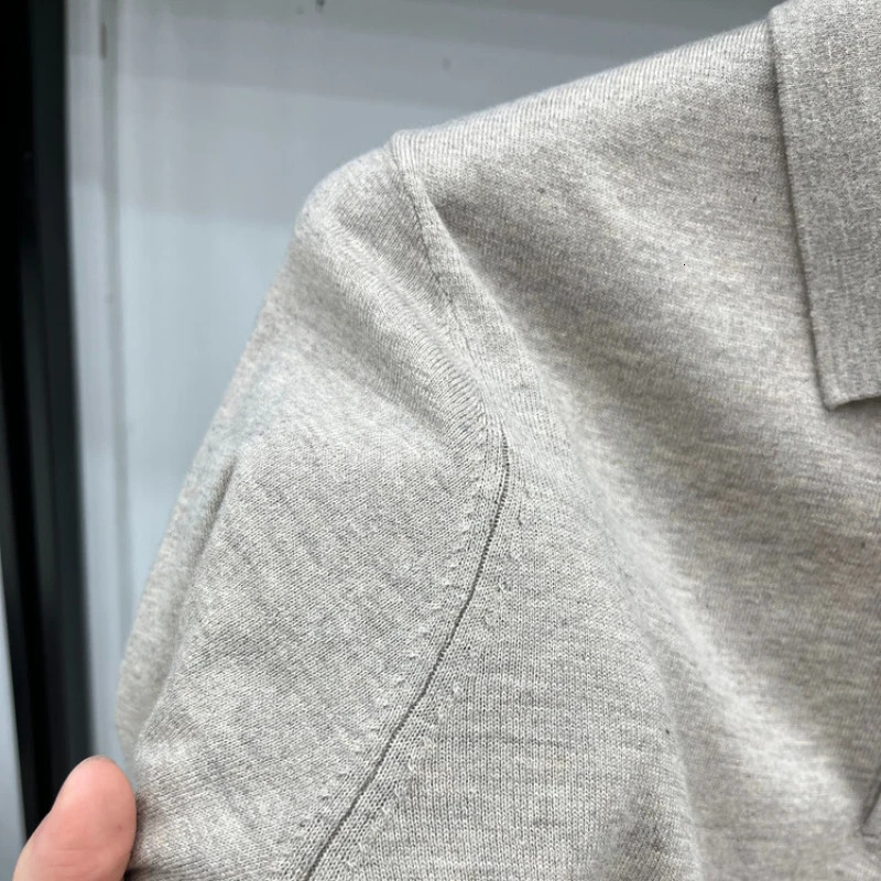 Mens Long Sleeve Fashion Casual Polo Shirt Collar Pullover Sweater. Business Sweater T-shirt Golf Spring Autumn Wool 250818