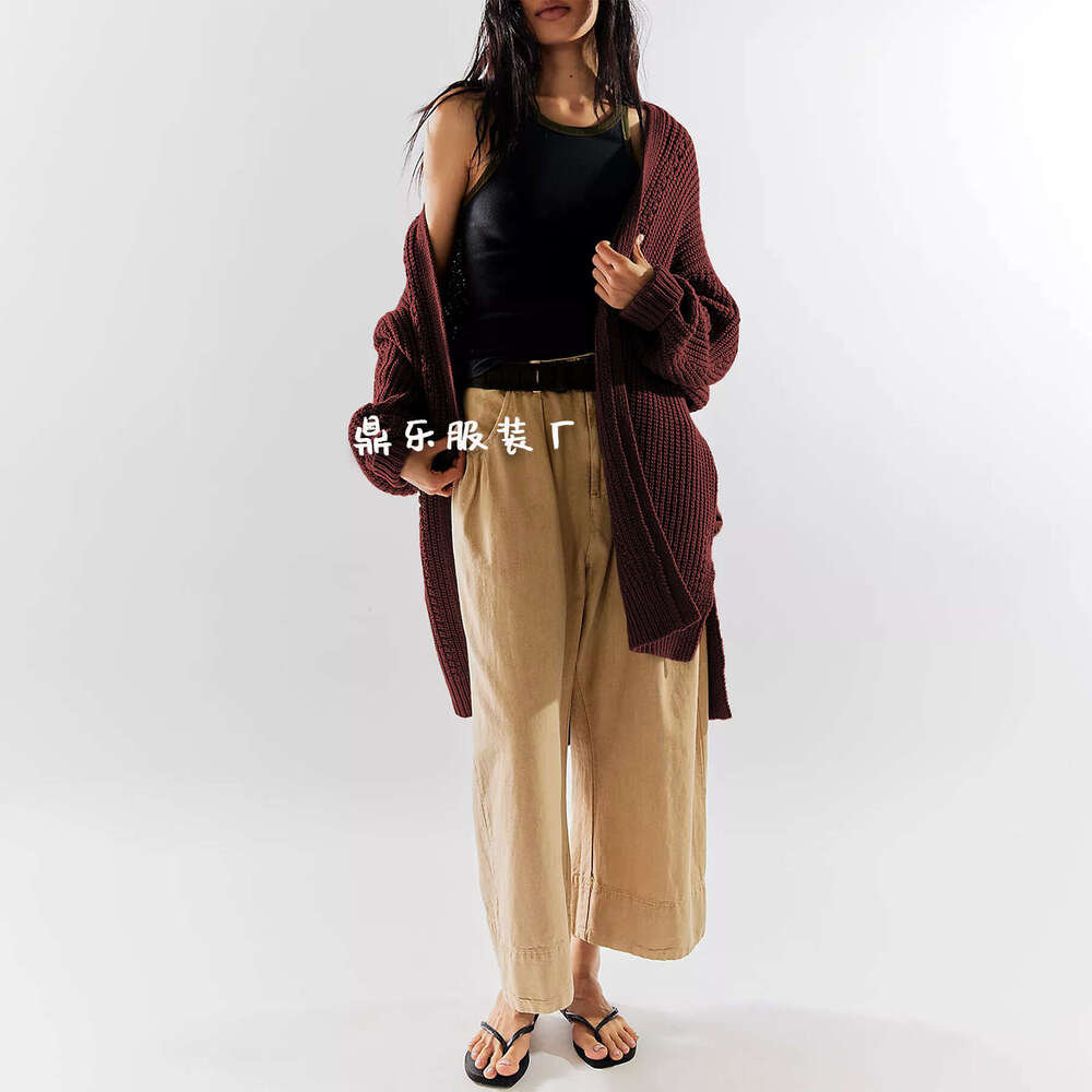 Autumn Winter Women's Clothing Temu New Loose Plus Size Knitted Cardigan Pocket Jacket For Women B5