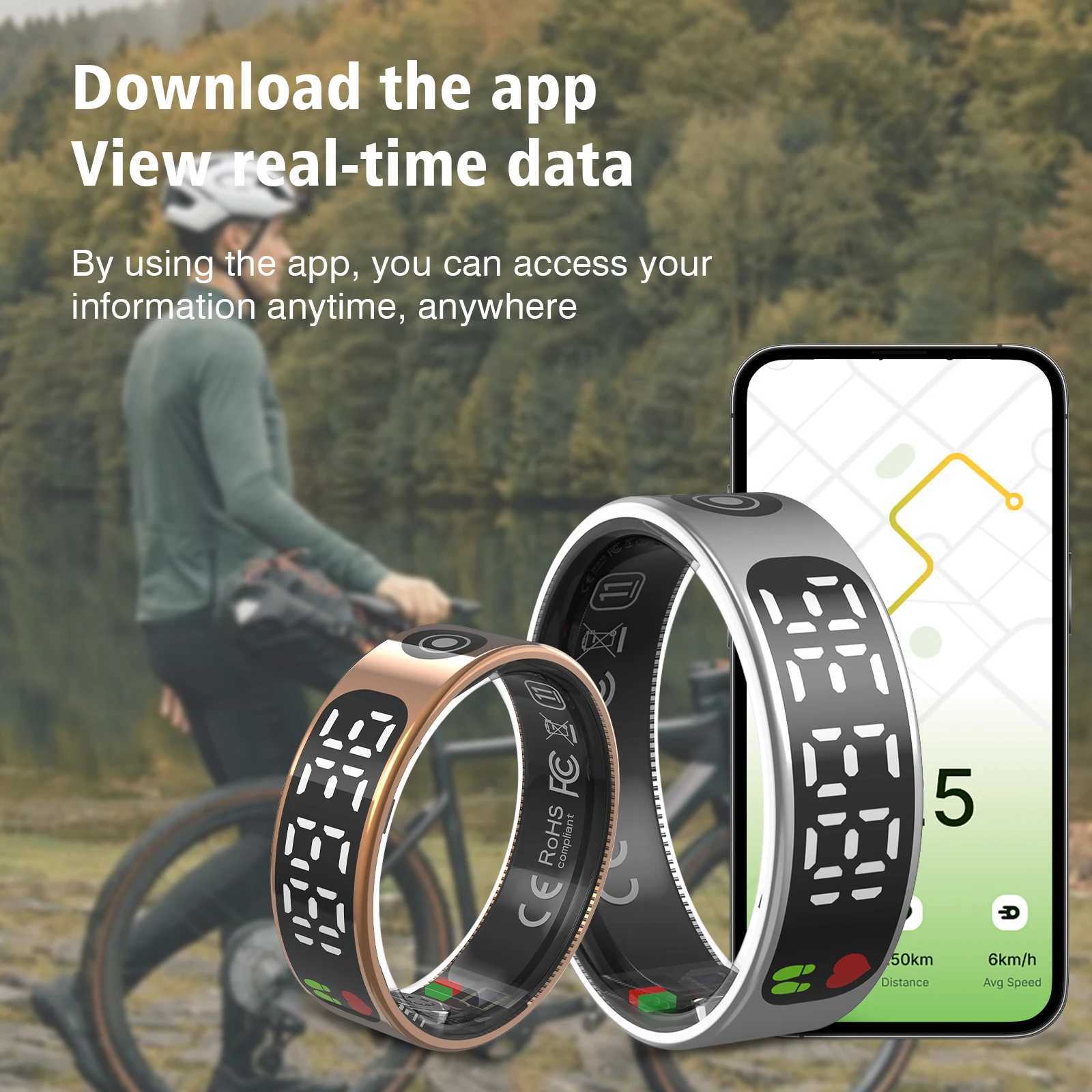 Smart Ring Multiple Sports Modes Sleep Tracking Step Counting Remote Photography Unisex Sports Ring with Charging Box W250819