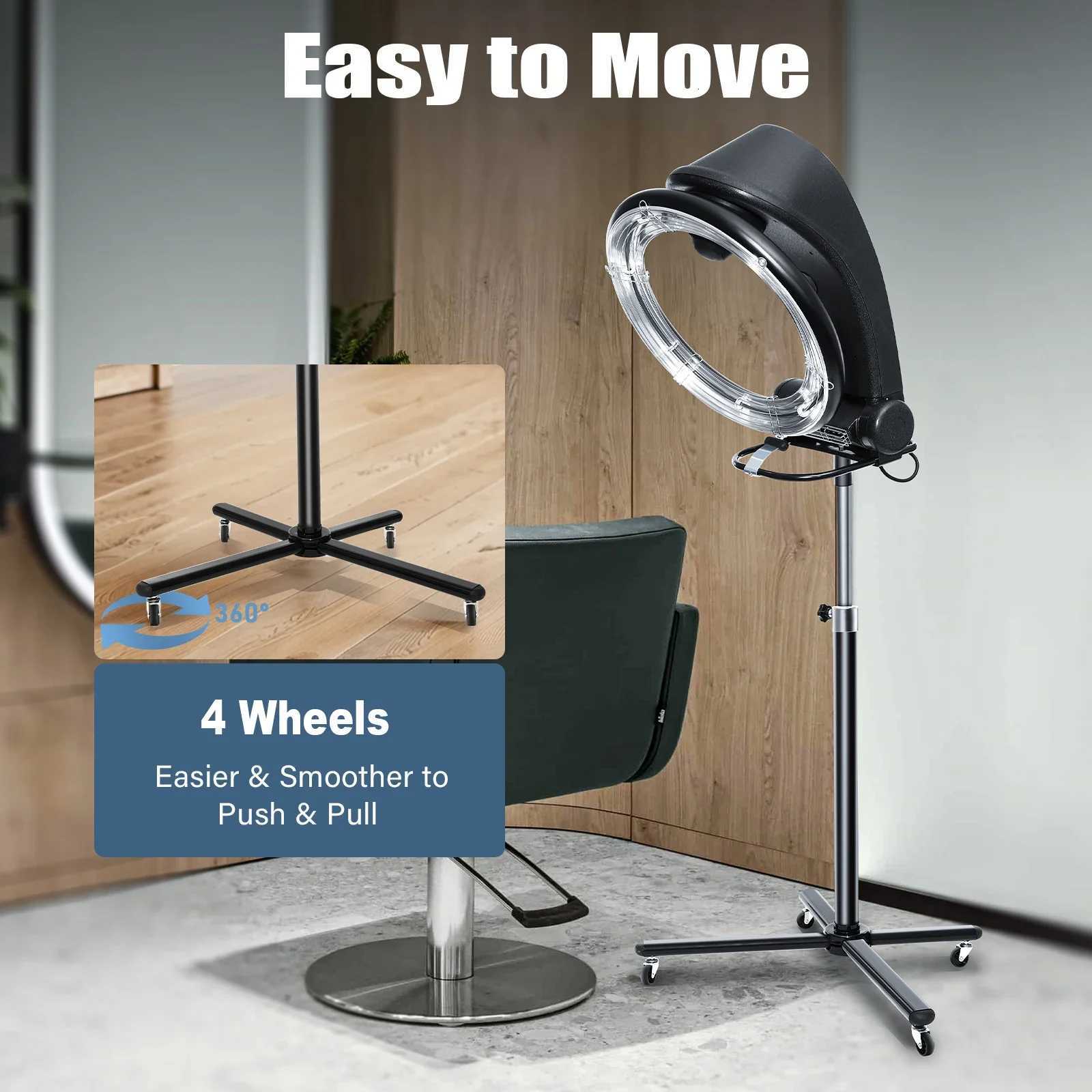 Professional Infrared Hair Dryer - Adjustable Height Temp Time Control Durable Build Easy Move Install Ideal for Salons W250819