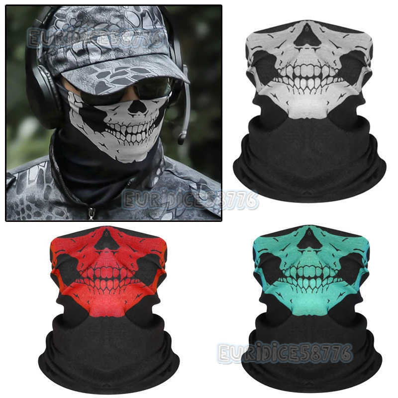 Bicycle Helmet Hood Bandana Breathable Windproof Skull Men Balaclava Ski Mask Cycling Caps Snowboard Face Cover Camping Scarf H250819
