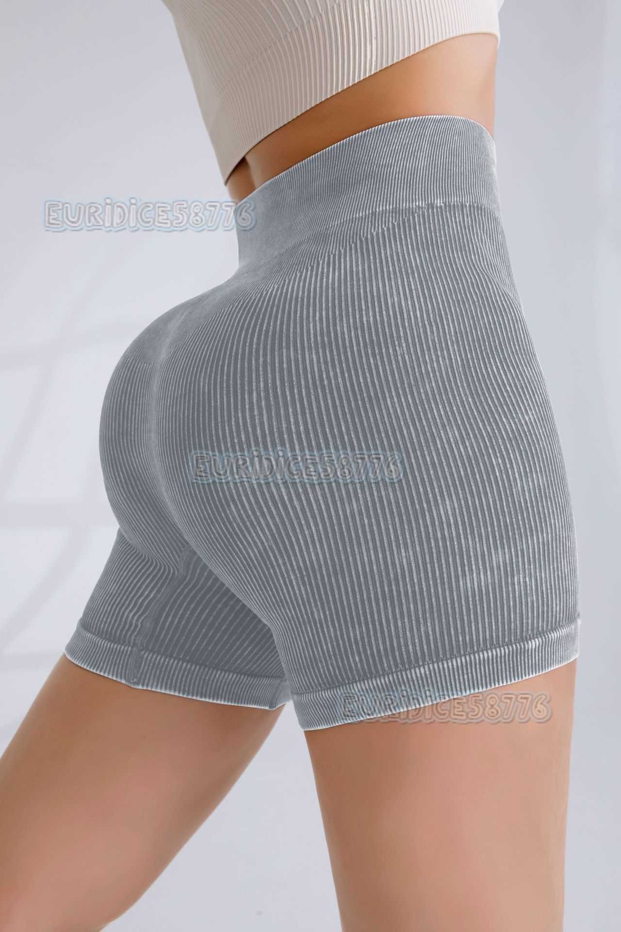 Washed Yoga Pants for Women Summer High Waist Hip Lift Quick-dry Tight Running Fitness Pants Ribbed Solid Color Sports Pants H250819