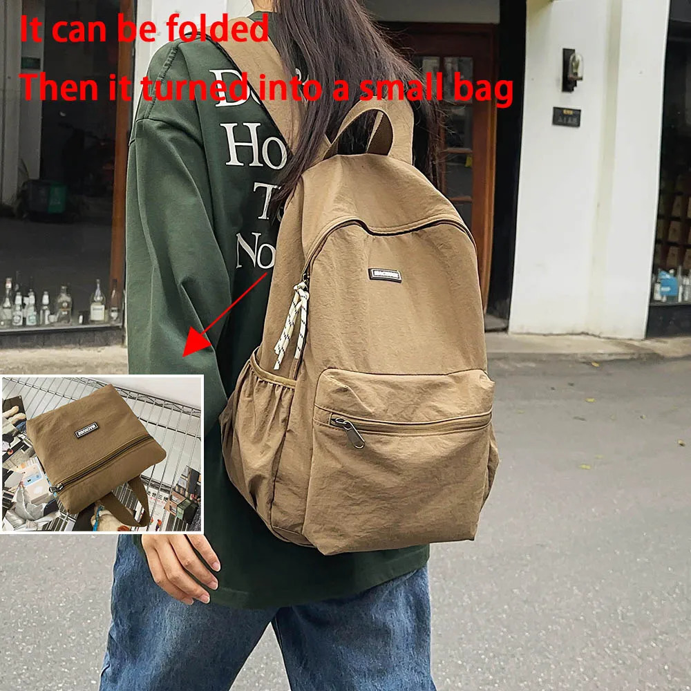 2025 Foldable Backpack for Women Large Capacity Backpack Simple Korean Version Computer Backpack250813