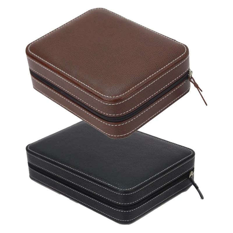 2/4/8 Slots PU Leather Watches Organizer Box Travel Storage Bag Pouch Double Layer Watch Band Organizer Holder Case gift box 250819