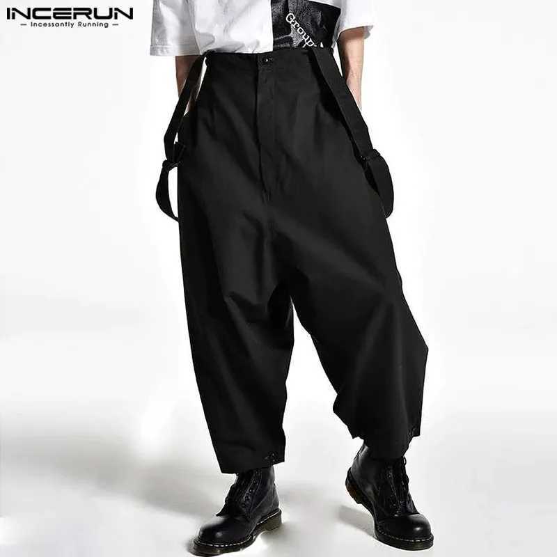 Men Jumpsuits Solid Color High Waist Pants Loose Casual Men Suspender Rompers Streetwear 2025 Fashion Straps Overalls W250819