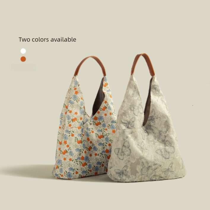 Floral Large Bags Capacity Tote 2025 New Summer Designer Niche Commuting Canvas Shoulder Bag for Women