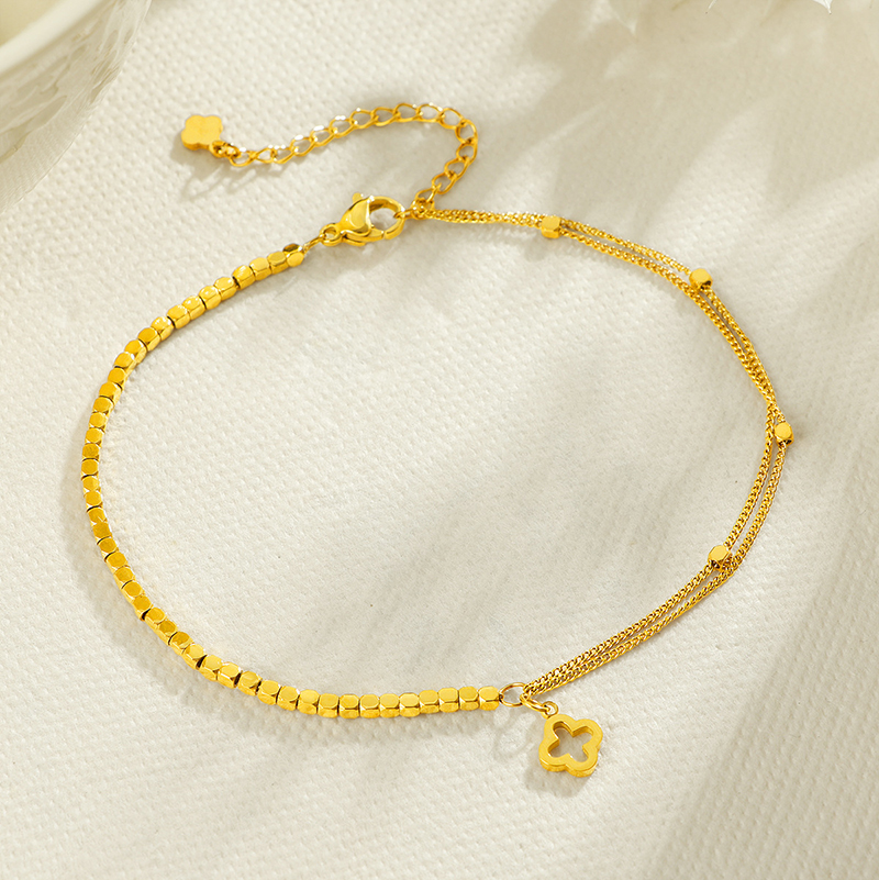 jewelry designer anklet Exquisitely Crafted Titanium Steel Ankle Chain with Unique Clove Design A Seasonal Must-Have Jewelry Accoutrement