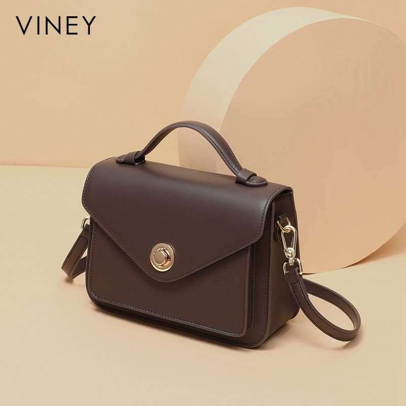 VINEY Women 2025 New Women's Messenger Genuine Leather Commuter Bag High-end Versatile Shoulder Handbag