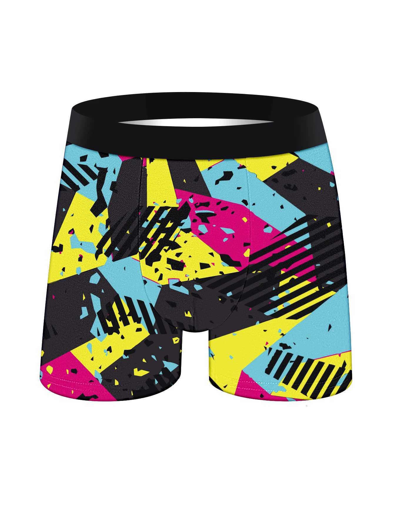 5 Pieces Of Mens Long Boxer Briefs Soft Comfortable Skin-Friendly Mens Underwear Explosive Colorful Personality Mens Pants W250819