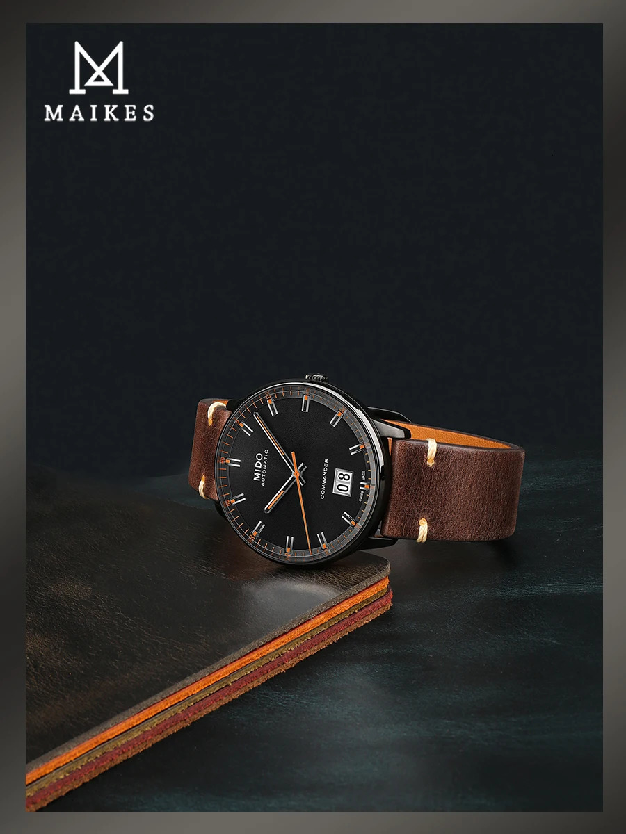 MAIKES Handmade Watchband Butterfly Buckle Vegetable Tanned Cow Leather Made In Italy Quick Release Bracelet Band Watch Strap 250818