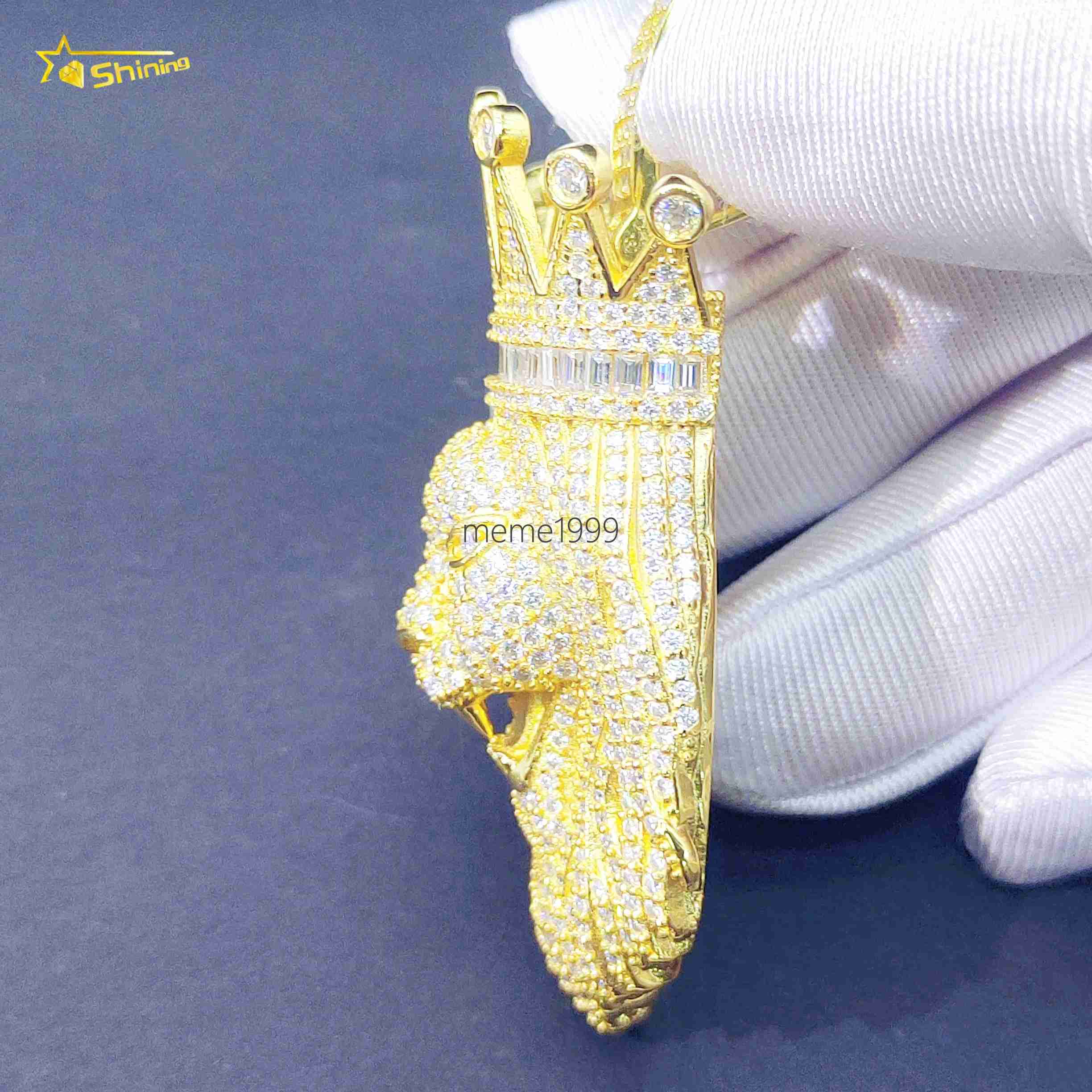 Hot Sale Fashion Necklace Pendant King Lion Hip Hop Pendants 925 Silver Moissanite Custom Pendants
