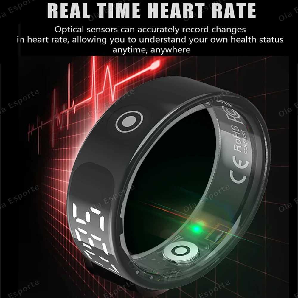 New SR08 Smart Ring Touch Display Screen 5ATM Waterproof Bluetooth Health Monitor Gesture Control Multi Sport Modes Smart Ring W250819