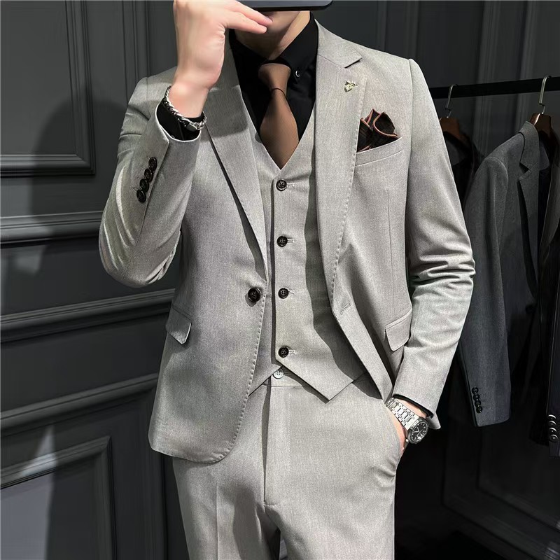 T1484 new autumn Korean men's suit suit handsome groomsmen suit three-piece suit young business men's suit