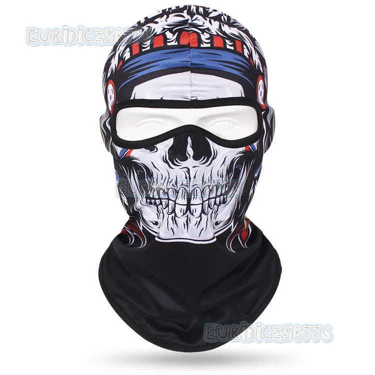 Cycling Full Face Mask Snowboard Skull Balaclava Neck Warmer Motorcycle Men Bandana Running Scarf Ski Mask Face Cover Headwear H250819
