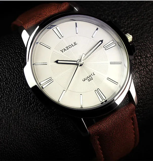 YAZOLE Mens Watches Top Blue Glass Watch Men Wristwatch Waterproof Leather Roman Mens Watch Male Clock relojes 250819