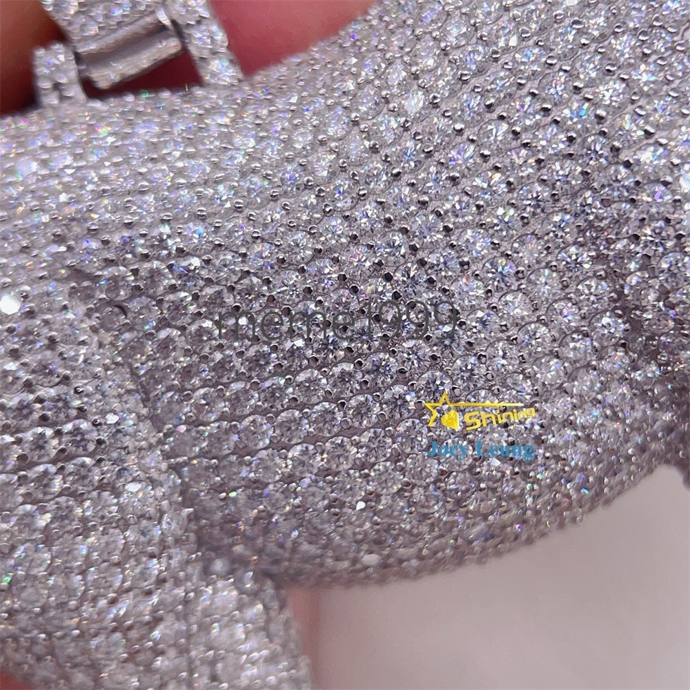 Ready to Ship Hip Hop Jewelry 925 Silver VVS Mossinate Diamond 3D Design Enamel Iced Out Pendant Moissanite Custom Pendant