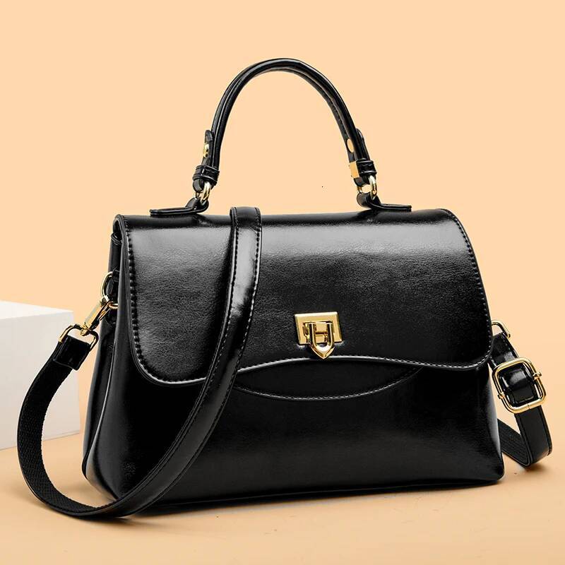 Women Top-Handle Bag High Quality Leather Laidies Handbags Purses Designer Bags Genuine Vintage Shoulder Messenger Sac