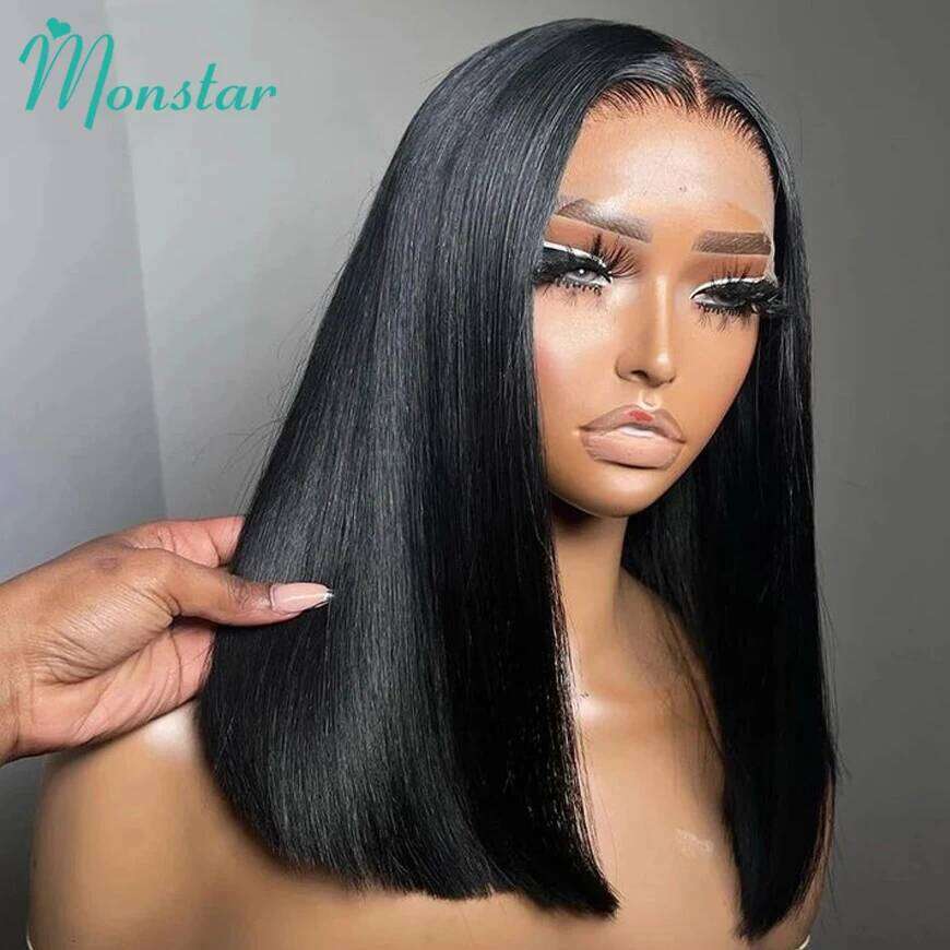 250 Density Raw Vieamese Bone Straight Bob 100 13X6 Hd Frontal 13X4 Lace Front Human Hair Wig 12A