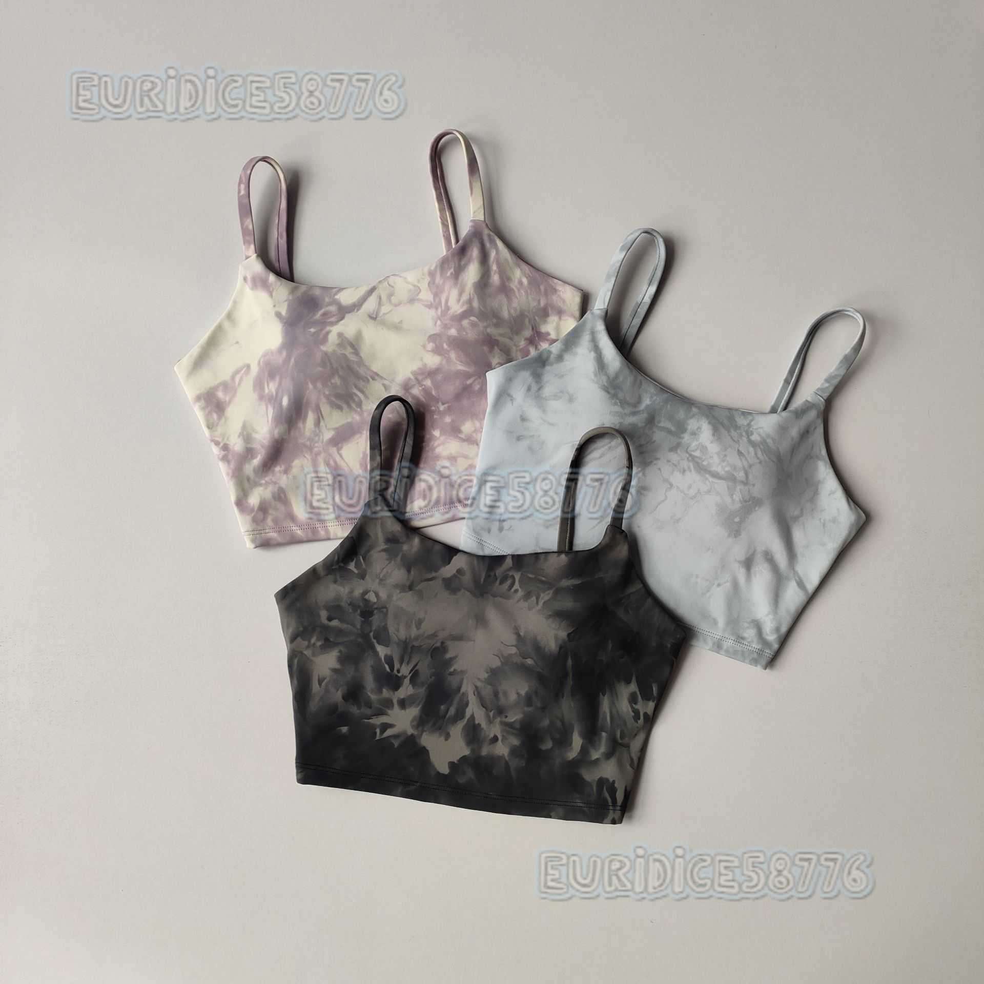 High-quality Sports Bra for Women Tie-dye Thin Straps Beautiful Back Fitness Camisole Yoga Bra Vest for Summer H250819