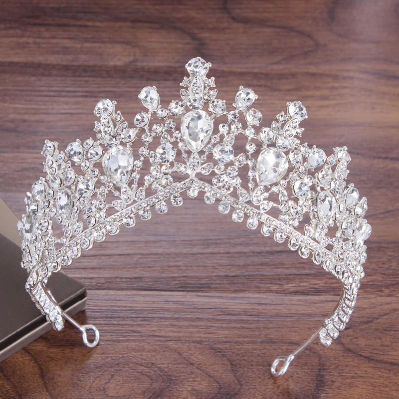 Baroque Crystal Water Drop Bridal Jewelry Sets Rhinestone Tiaras Crown Necklace Earrings for Bride Wedding Dubai Jewelry Set 250815