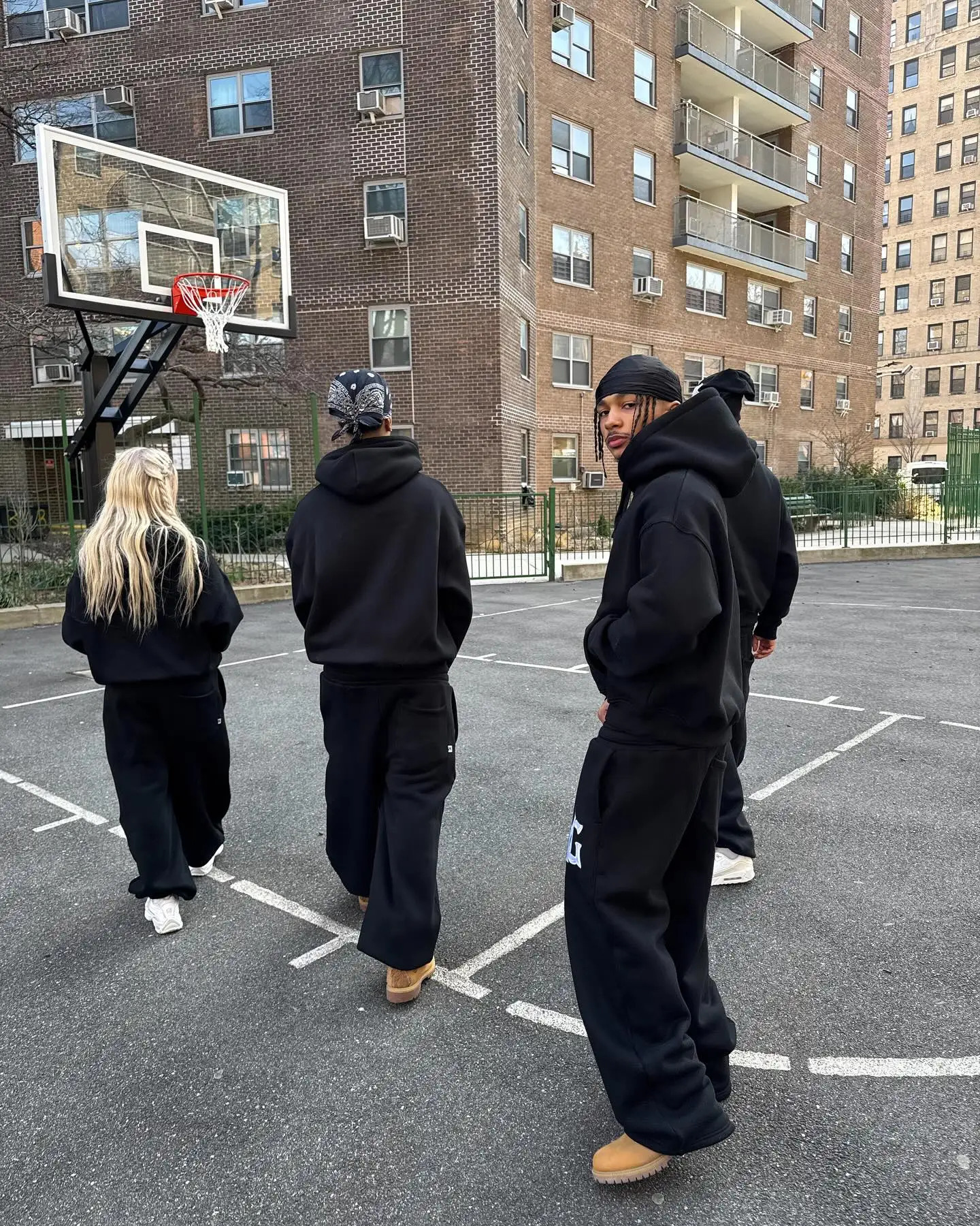 Harajuku Hip Hop Y2k Tracksuit Men Letter Print Black Twopiece Set Clothes Zipper Hoodie Baggy Sweatpants Casual Streetwear 250818