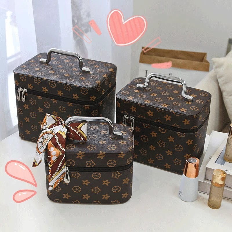 Bag Large Capacity High-Grade Portable Case Three-Piece Set Internet Celebrity Cosmetic design Storage Box
