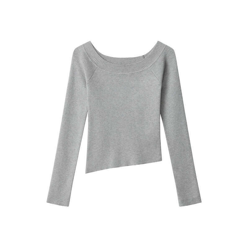 Off-Shoulder Design Knitted Sweater For Women, Autumn And Winter New Slim Fit Long Sleeve Hot Girl B5