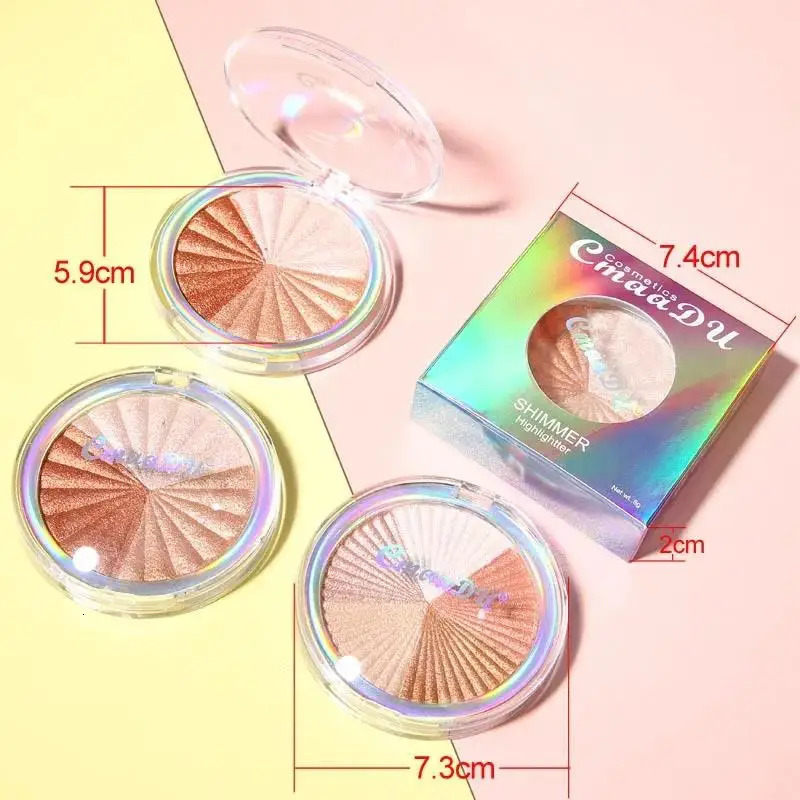 Shimmery Diamond Highlighter Powder Palette 5 Colors Long Lasting Contouring Brightening Easy Apply Makeup 250811