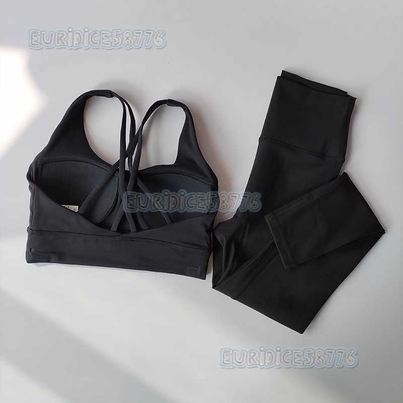 Yoga Clothing Set Nude Feel Solid Color Shockproof Gathered Sports Bra Women Training Quick-dry Set Pilates Fitness Clothing H250819