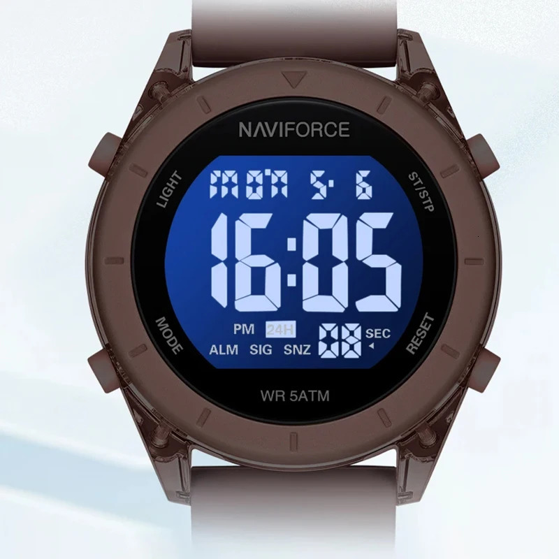 NAVIFORCE Comfortable Silicone Woman watch Waterproof LCD Display Clock Ladies Fashion Sport Electronic Wristwatches Reloj Mujer 250819