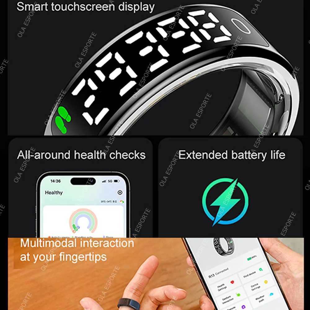 LED HD Screen Smart Ring TikTok Control Men Ring 5ATM Waterproof Heart Rate Sleep Monitor Women Smart Ring 100+ Sports Ring Models W250819