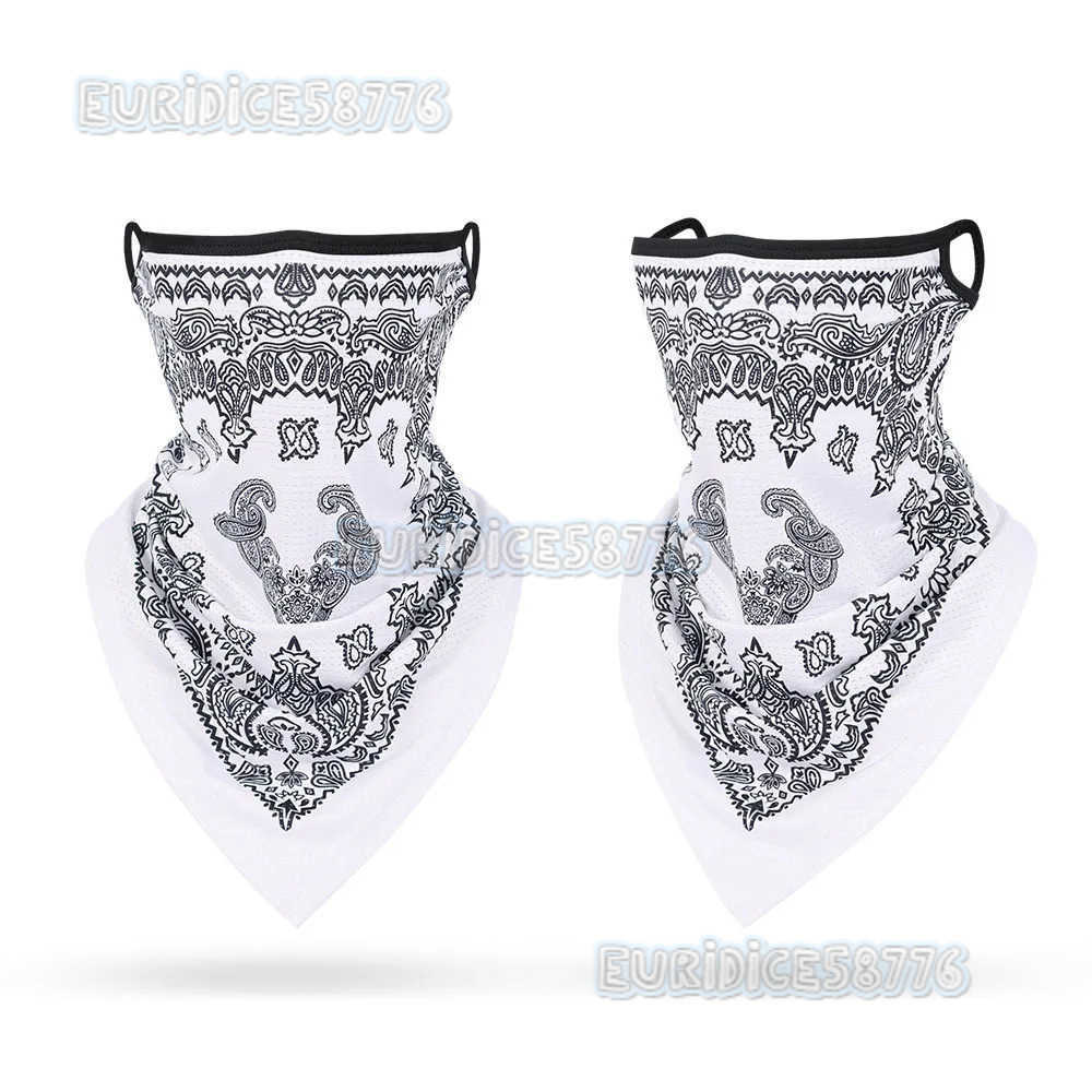 Black White Red Bandanna Masks Earloops Mesh Breathable Paisley Bandana Triangle Face Neck Cover Balaclava Men Women Protective H250819