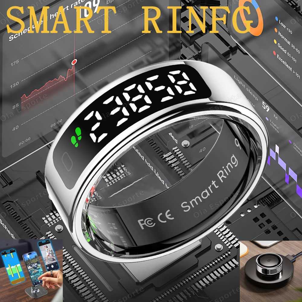 New Smart Ring R11 LED Display Screen Gesture Sweep Video Heart Rate Sleep Monitor 5ATM Waterproof Wireless Charging Rings 2025 W250819