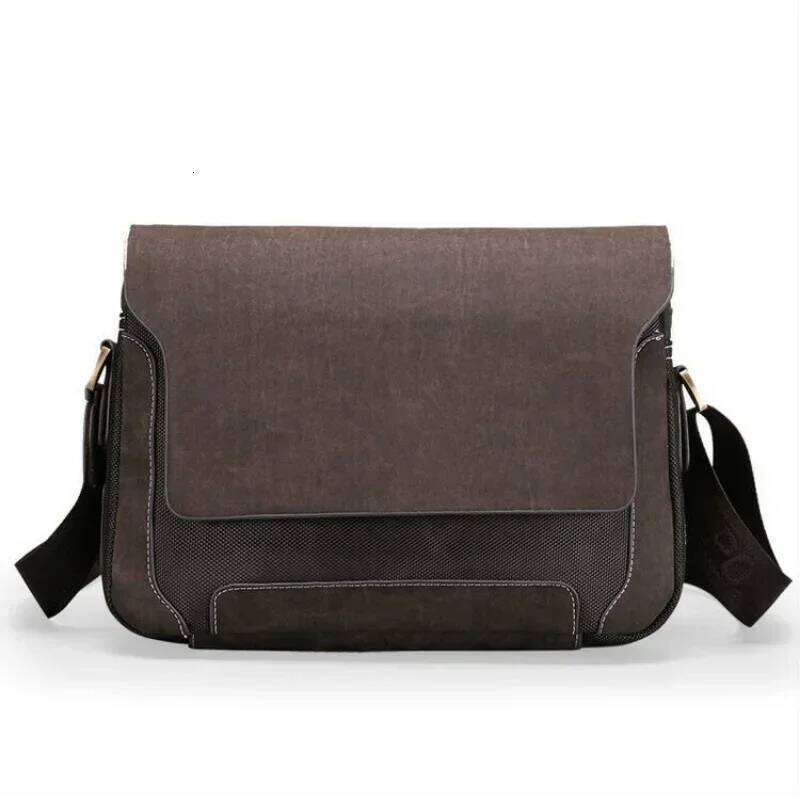 Men S Flip Large Travel Leather Oxford Vintage Handbag Casual Shoulder Bags Hight Qualtiy Men Retro Zipper Sling Bag