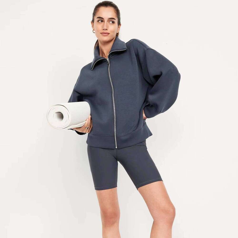 Women's 100% Cotton French Terry Hoodie Oversized Zip-up Streetwear Custom Embroidery 3D Printed Fleece Hooded Collar