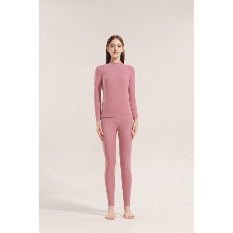 Women's semi-high neck thermal underwear skin-friendly high elasticity bottoming set hot-sale