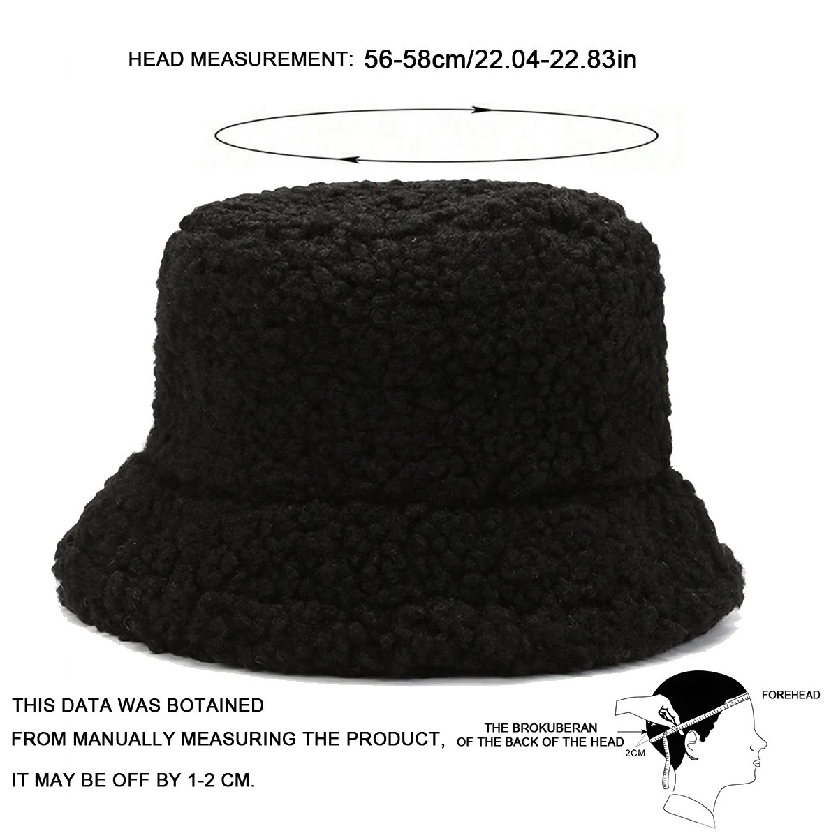 Unisex Solid Color Personality Lambhair Bucket Hats Warm Fishermen Caps Outdoor Casual Cap Sunscreen Hat 250819