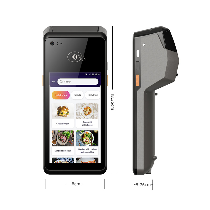 4G handheld commercial POS terminal Android 12 support Bluetooth printing NFC identification WiFi connection 2600mAh battery thermal printing pos