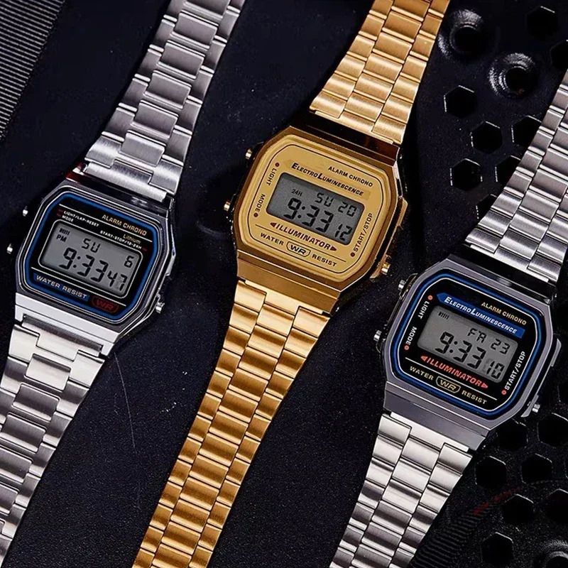 F91W Band Watch Waterproof Retro Digital Stainless Steel Sports Military Watches Men Women Digital Electronic Wrist Watch Clock 250819