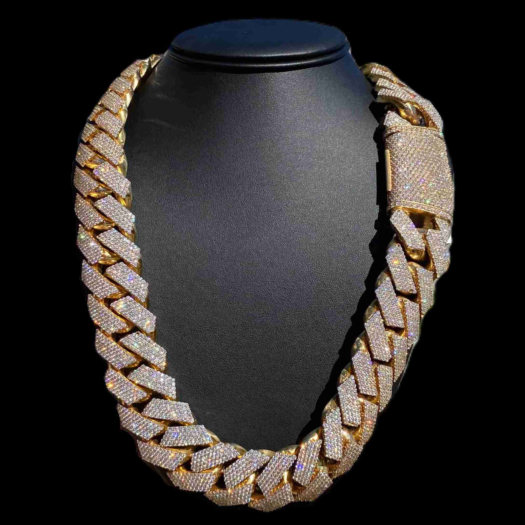 Top Quality Iced Out Cuban Link Chain 18MM 925 Sterling Silver Cuban Link Chain Moissanite Jewelry Hip Hop Chain