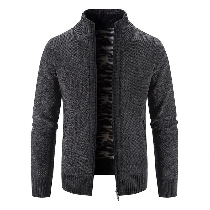 Sweater Cardigan Men AutumnWinter Fleece Thick Warm Loose Zip Up Coat Hombre Brown Navy Blue Jumper Male Y2K Jackets Blazers 250819