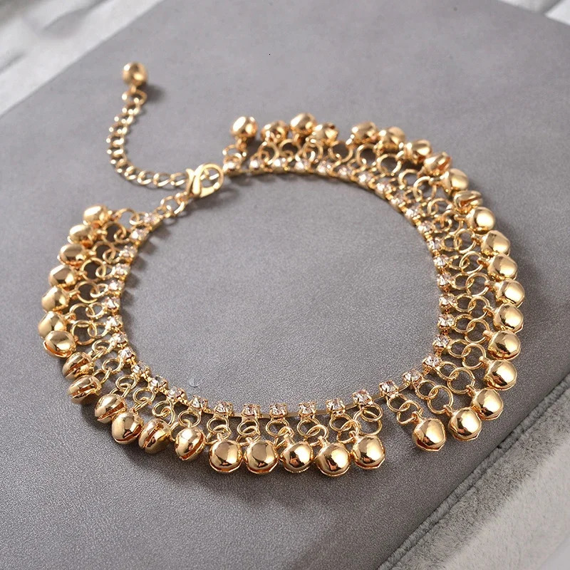 Fashion Personality Boho Anklet Set Silver Color Ethnic Tassel Bell Anklet for Women Girl Beach Foot Anklet Party Summer Jewelry 250815