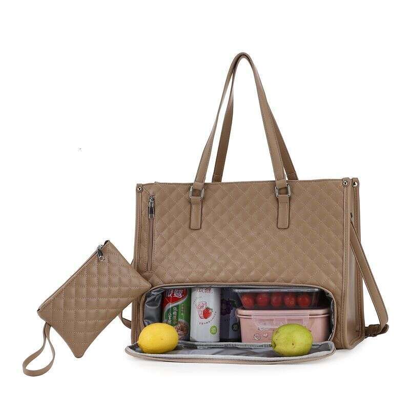 New Capacity Tote Handheld Laptop Storage Office Lunch Box 2-in-1 Shoulder Crossbody Large Bag