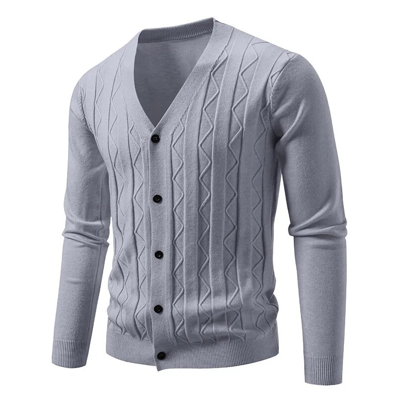 Knit Cardigan Men Korean Style Fashion Smart Casual VNeck Knitted Sweatercoat Mens Solid Color Slim Sweater Outerwear 250819
