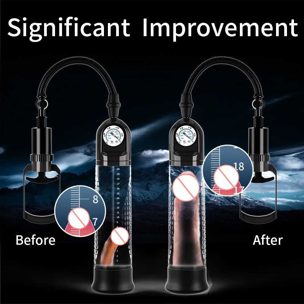Penis Pump For Male Vacuum Blowjob Sucking Trainer Big Size Erection Enhancement Extender Masturbator Adult For Men Sex Toys XJ250819