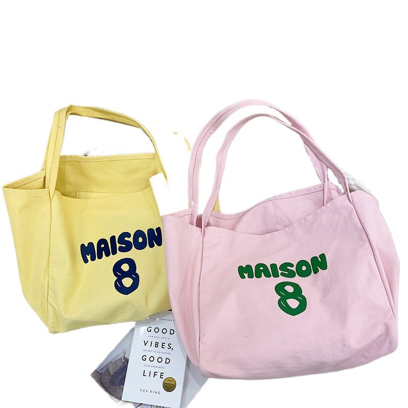 2025 Autumn Dopamine Color Series Canvas Bag Large Capacity Easy Handbag Japanese Handbag Shopping Bag Women's Crossbody Bag Women's Shoulde