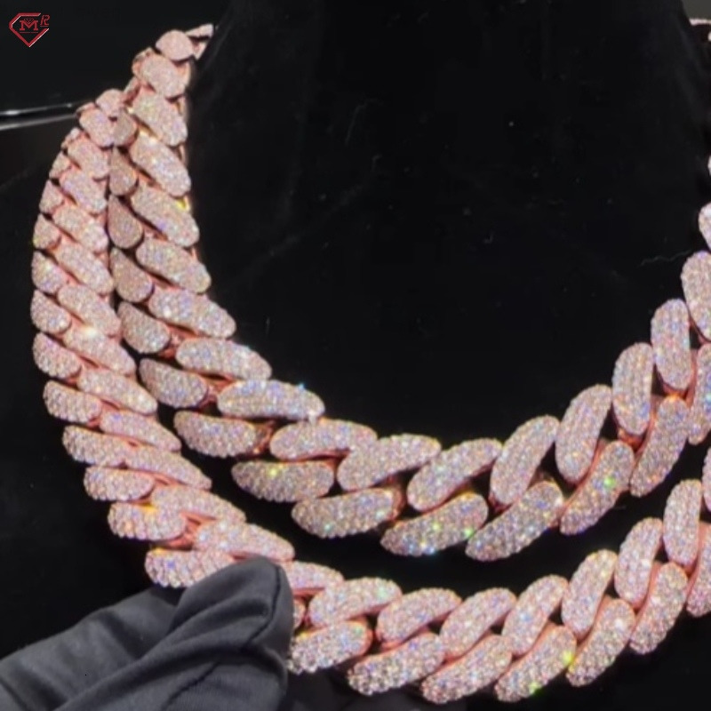 16MM Moissanite Cuban Necklaces Heavy Pass Diamond Test S925 Iced Out Hip Hop Moissanite Cuban Link Chain