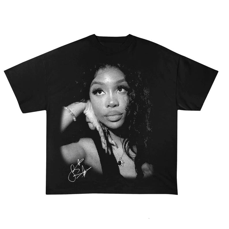 SZA Travel Hip Hop Rap Tshirt American Summer Men and Women Retro Fashion Shortsleeved Top 250819