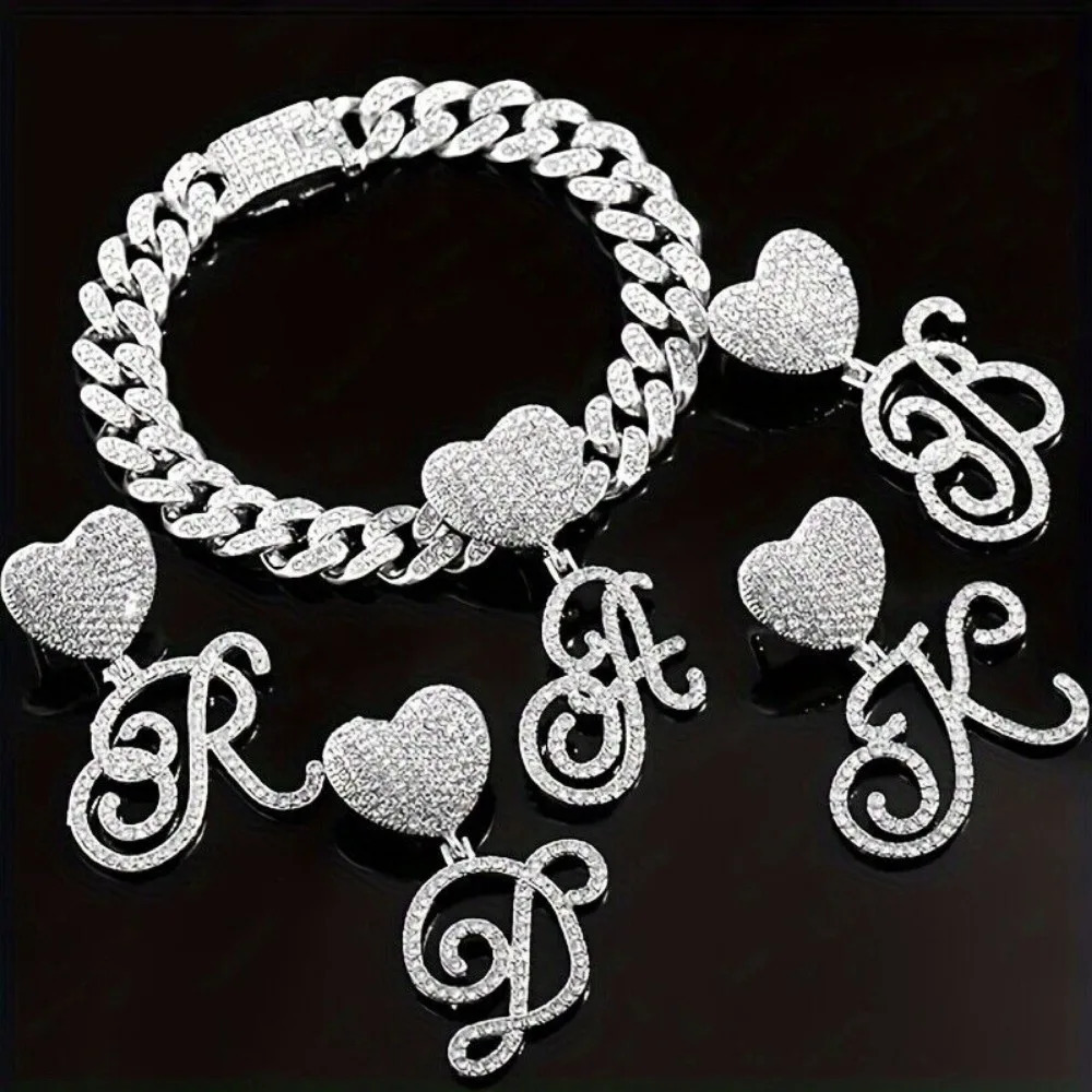 1pcs Womens Anklet Silver Cursive Initial Cuban Chain Anklet Womens 10mm Miami Cuban Chain Chunky Initial Anklet Summer 250815