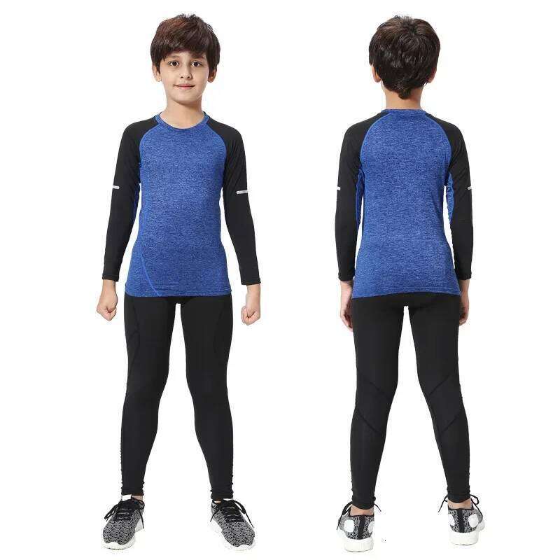 Winter Underwear For Kids Outdoor Running Set Boy Gym Jogging Compression Workout Thermal Tights Child Soccer Kit